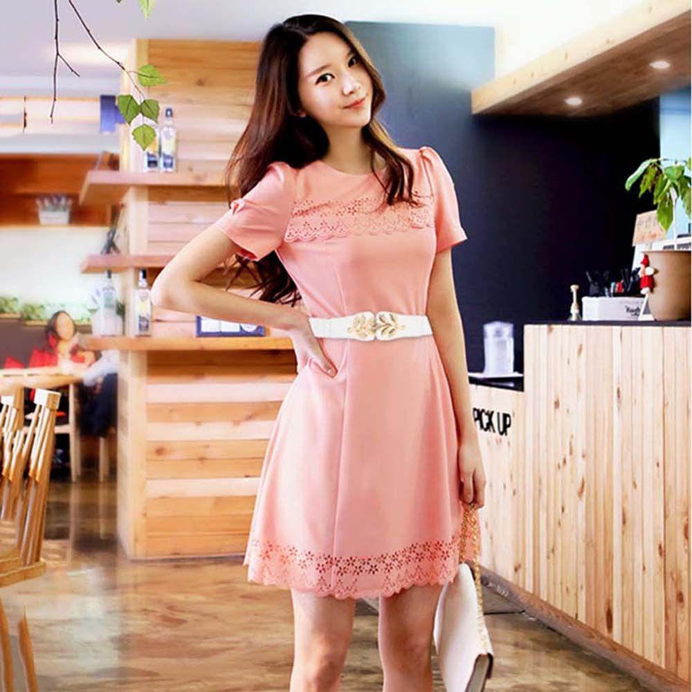 FORBETTER Thắt Lưng Khóa Kim Loại Họa Tiết Hoa Thời Trang Mùa Hè Cho Nữ