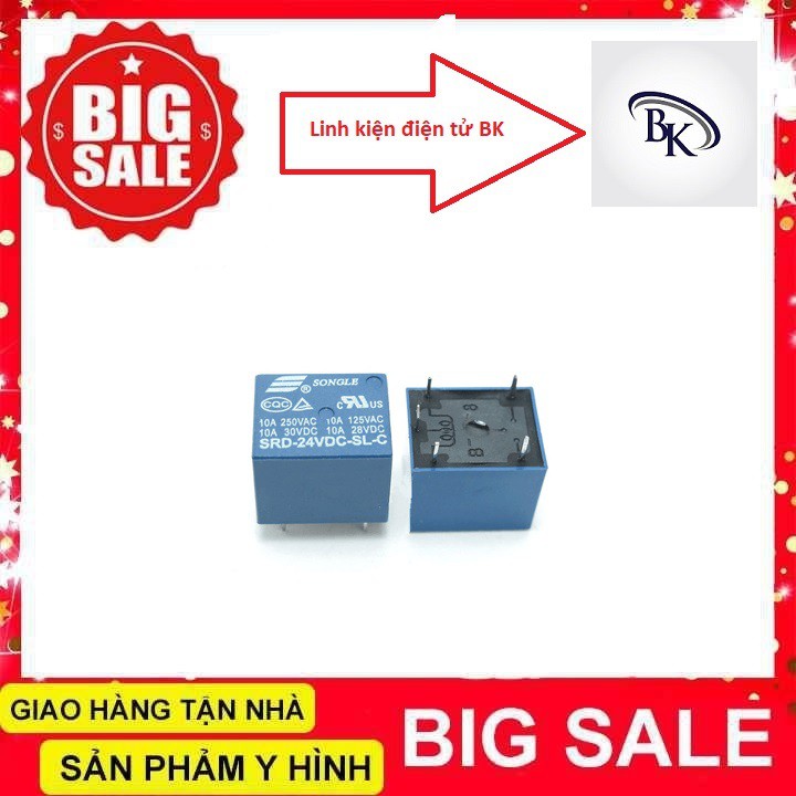 Relay rơ le 5v 12v 24v - 250VAC 10A SRD 5P-linhkiendientubk