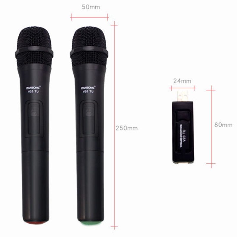 Micro Cầm Tay Không Dây Zansong Uhf Usb 3.5Mm Cho Loa Karaoke V20