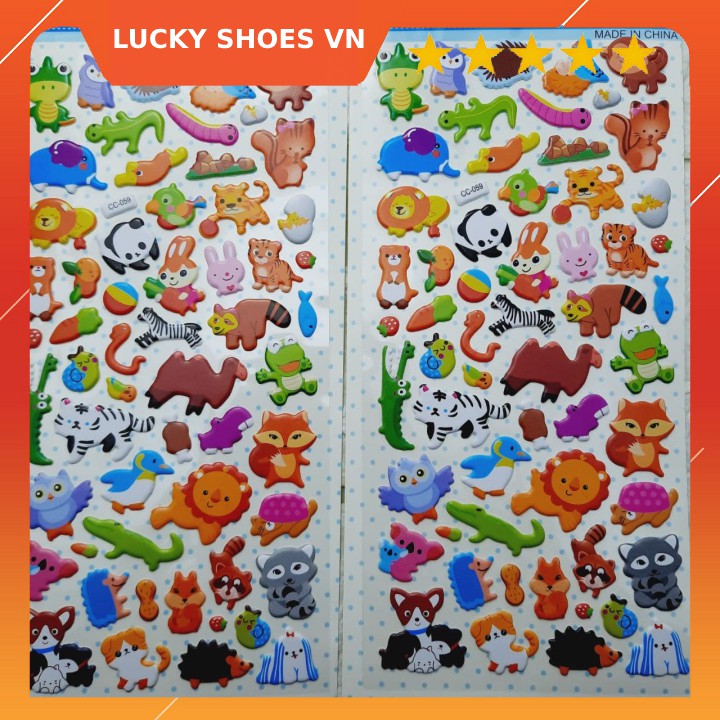 sticker đẹp về loài vật cho bé học và chơi hình dáng sticker cute dễ thương bé nào cũng thích LUCKY SHOES VN - H000018