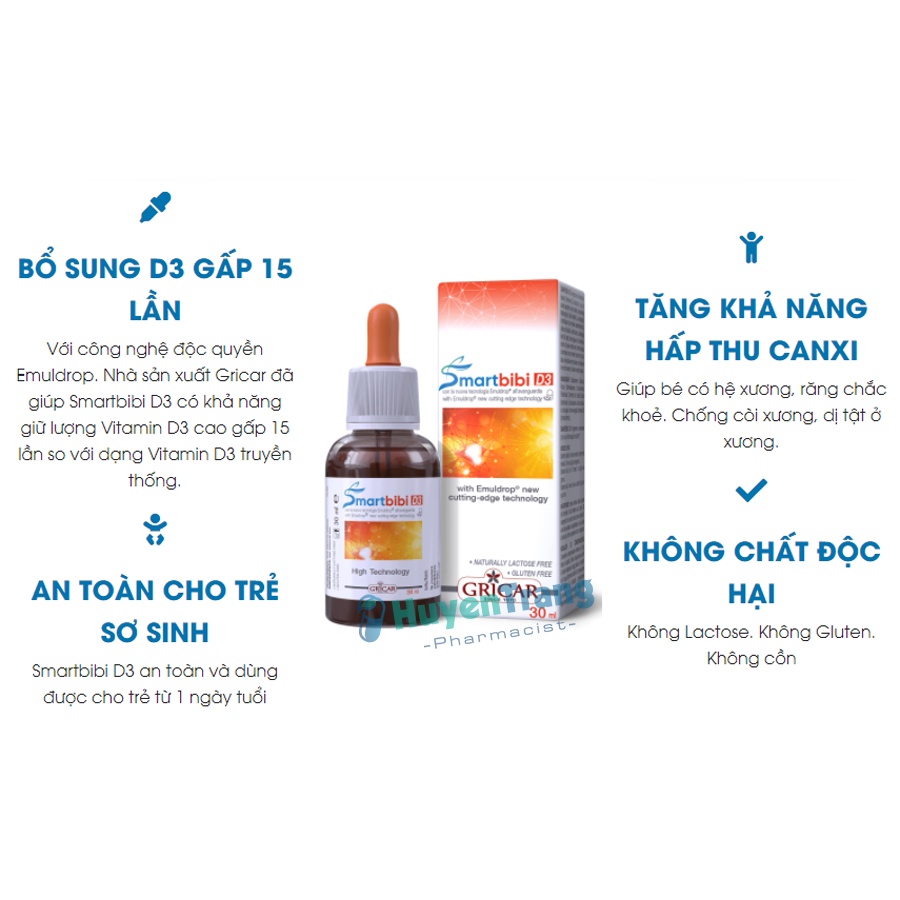 ✔️️️(Chính Hãng) Smartbibi D3 nhập khẩu Châu Âu - chống còi xương, tăng chiều cao cho trẻ nhỏ