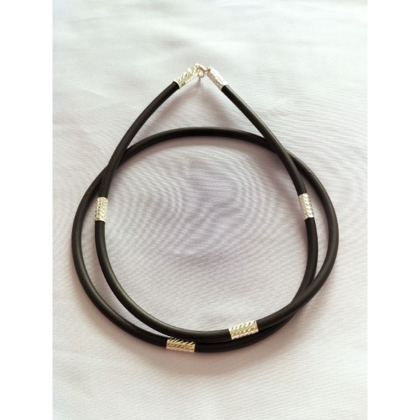 Vòng đeo cổ nữ dây cao su bọc bạc 925 vĩnh viễn bảo hành size 3li đẹp cao cấp thời trang tiện lợi