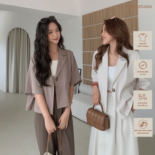 Blazer cộc tay 1 khuy lửng hàn ak-2036