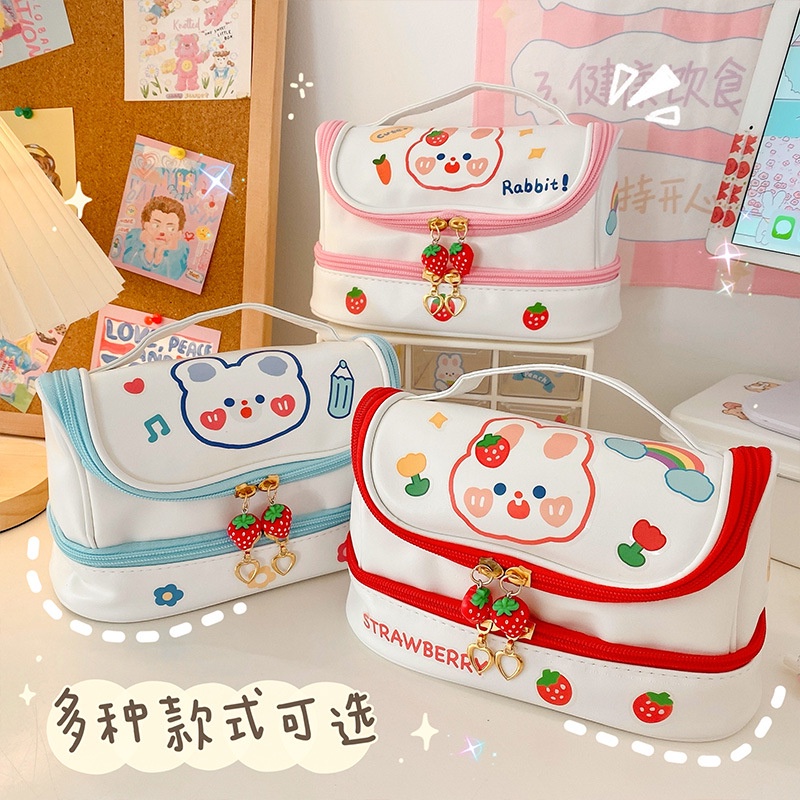Túi đựng bút chì cute cỡ lớn hộp đựng mỹ phầm cọ trang điểm in hình hoạt hình dễ thương OnBe Store