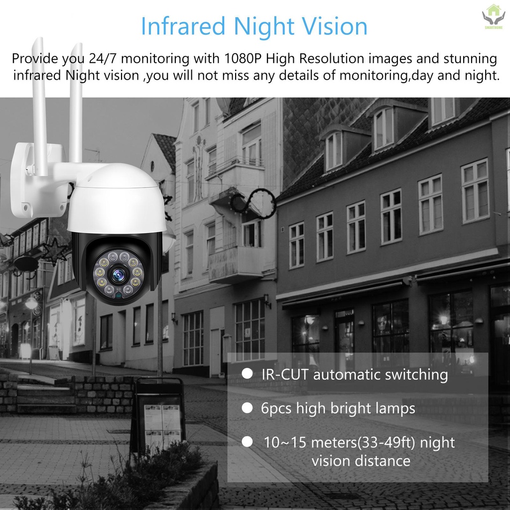 2MP PTZ Security Camera Outdoor 1080P HD Wireless WiFi Surveillance Camera Support Night Vision,Motion Detection,Two-way Audio