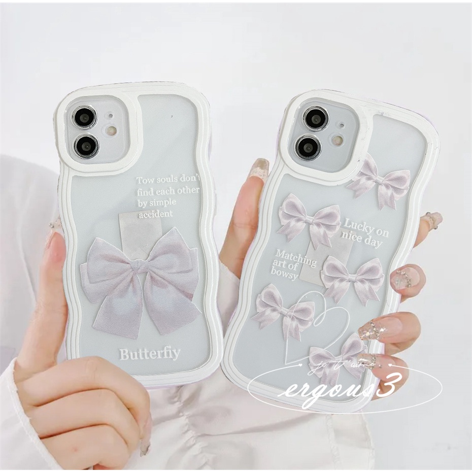 Ốp Điện Thoại Mềm Họa Tiết Thắt Nơ Thời Trang Cho iPhone 14 13 12 11 Pro Max SE2020 X XR Xs Max 7 8 Plus