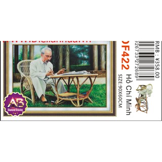 Tranh Đính Đá ABC 3D Bác Hồ Đang Làm Việc DF422 (KHÁCH TỰ ĐÍNH) KT:90X60CM