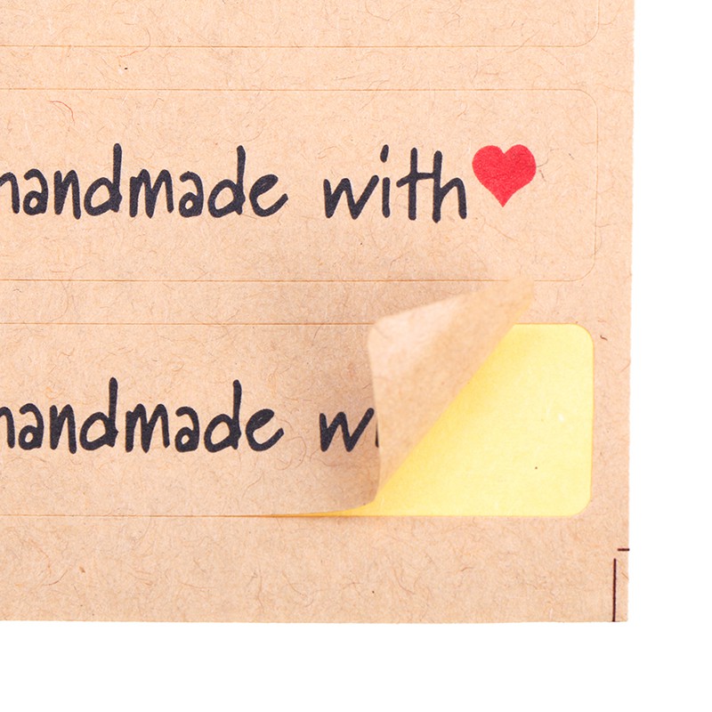 Bộ 120 Miếng Dán Giấy In Chữ Made With Love Tiện Dụng