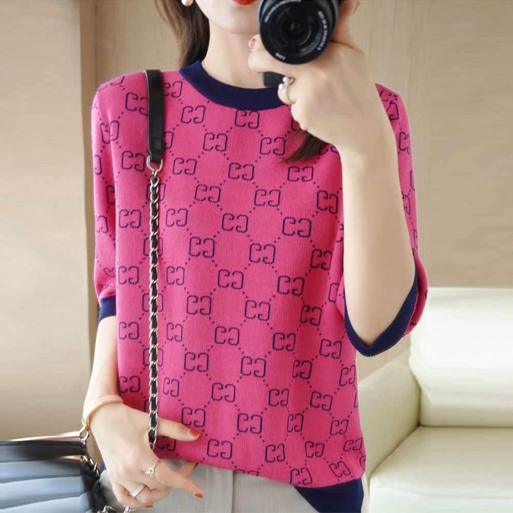 Áo Thun Tay Ngắn Cổ Tròn In Hình Thời Trang Mùa Hè Dành Cho Nữ