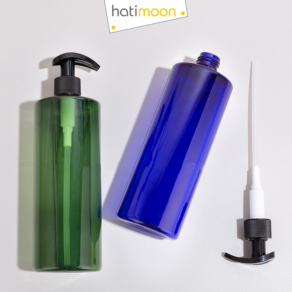 Bình chiết mỹ phẩm, bình chiếc dầu gội hình tròn - nhựa PET  vòi ấn Hatimoon