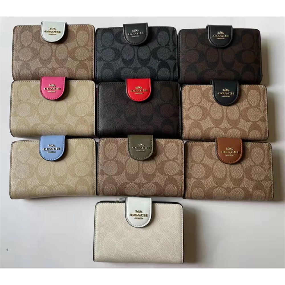 Ví Da Nữ Dáng Ngắn Có Khóa Kéo C0082 6390 C3454 C3375 C3452 C3453 3773