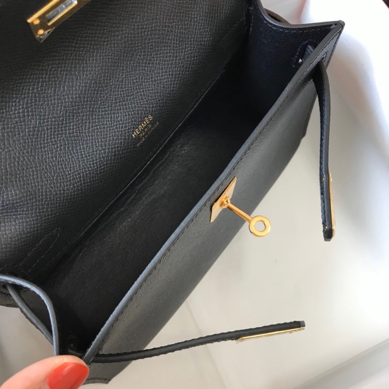 Túi xách nữ Hermes HM Mini Kelly size 22 khoá vàng da thật cao cấp