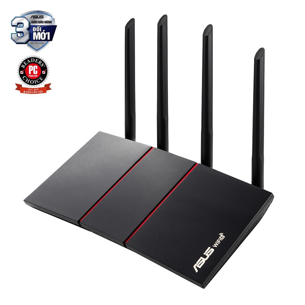 Router ASUS RT-AX55 Black Wifi 6 AX1800 2 băng tần