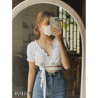 Áo kiểu cột dây lèm mud ngực