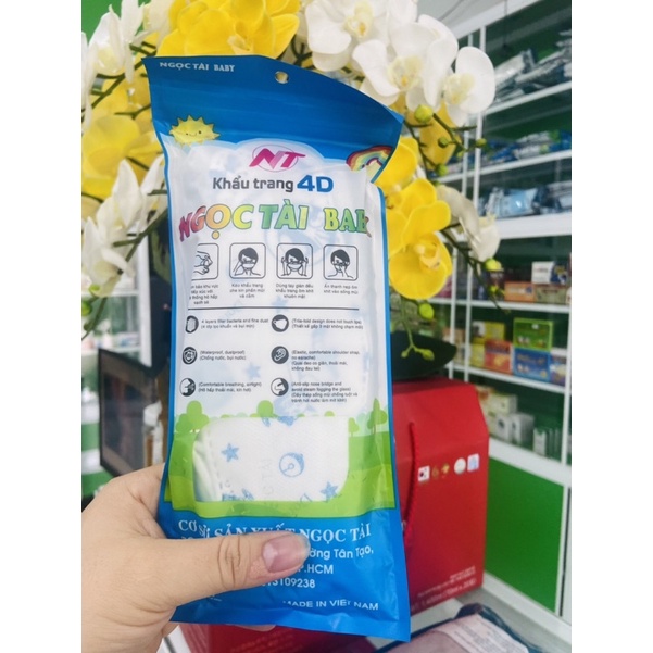 10 cái KHẨU TRANG KF94 4D NGỌC TÀI kháng khuẩn
