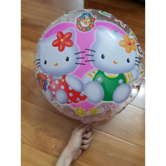 BÓNG BẠC TRUNG HÌNH TRÒN IN KITTY, MICKEY 45CM