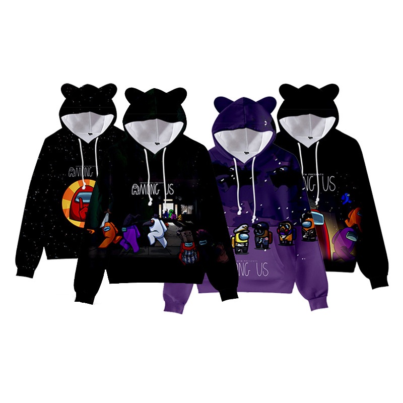 Áo hoodie chui đầu in họa tiết game Among Us vui nhộn mẫu 2020 mới thời trang đường phố cá tính cho nữ
