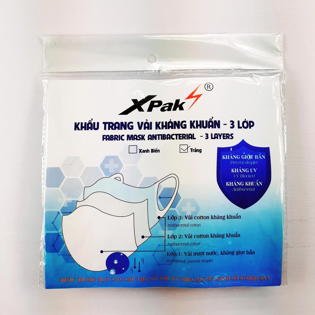 Khẩu Trang Kháng Khuẩn 3 Lớp - XPak (3 cái/gói)