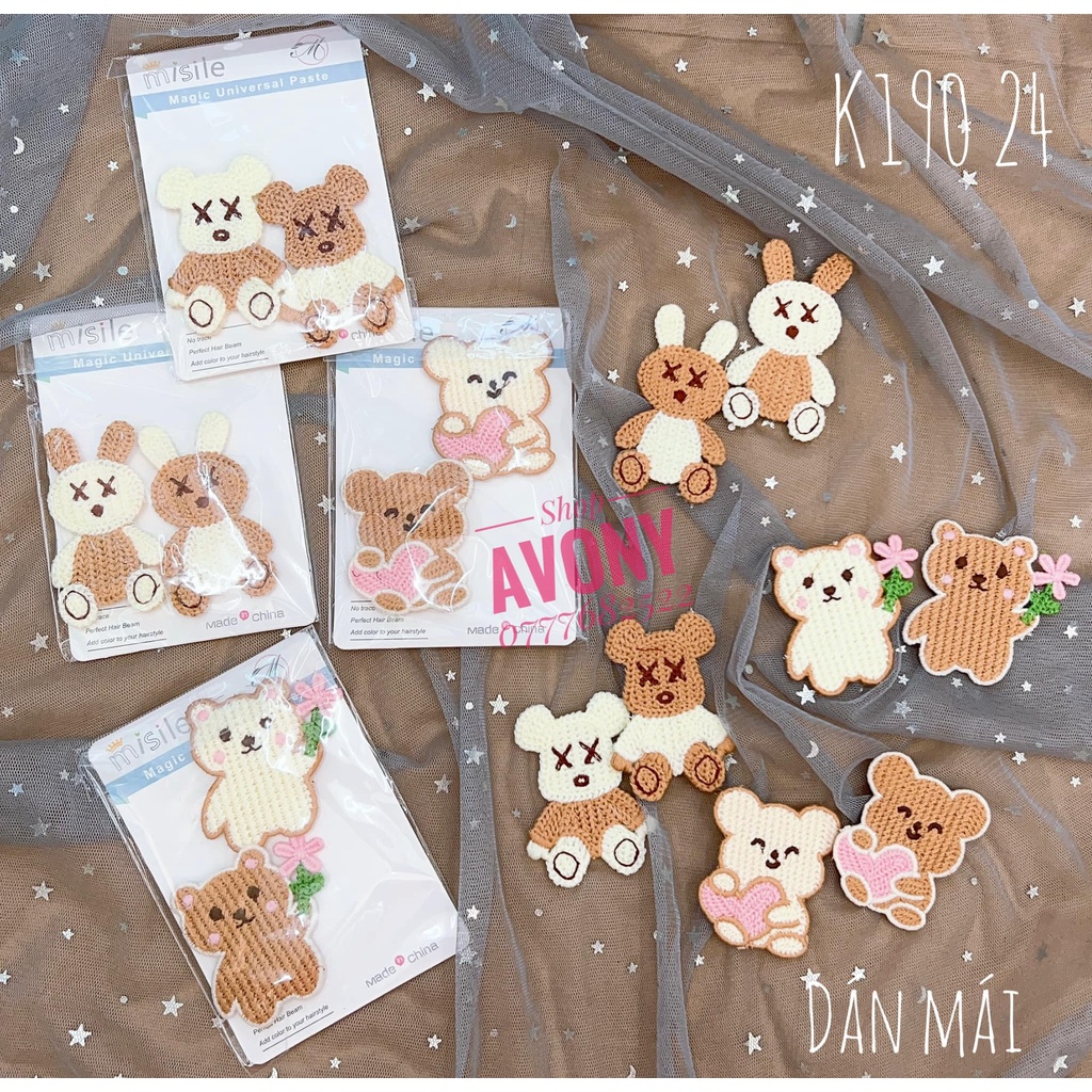Miếng dán mái - dán tóc mái cho bé hình gấu dễ thương