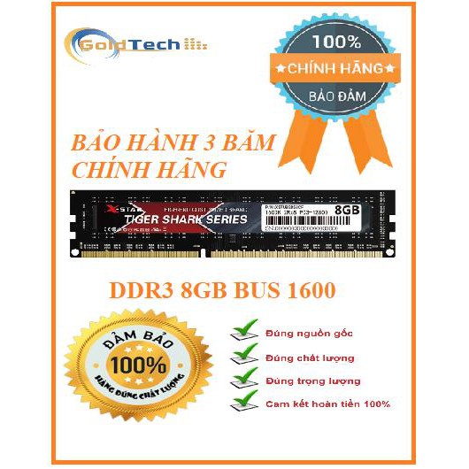 Ram PC XSTAR DDR3 4G-8G BUS 1600 CHÍNH HÃNG BẢO HÀNH 3 NĂM thumbnail