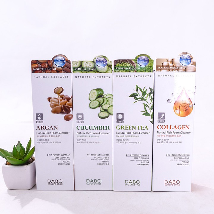 Sữa Rửa Mặt Trắng Da Hàn Quốc Dabo cao cấp 3 IN 1 Sáng da, Dưỡng ẩm, Giảm nhờn , Se khít lỗ chân lông 180ml (trắng) | BigBuy360 - bigbuy360.vn