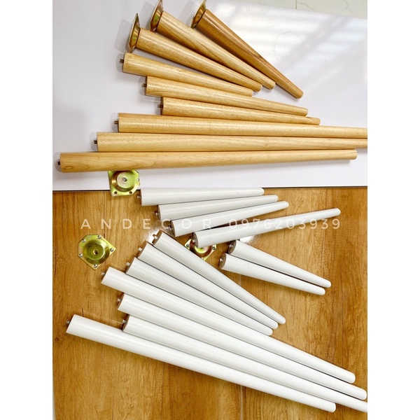 Combo 3 chân bàn ghế gỗ - Combo 4 chân bàn ghế gỗ (kèm mặt bích sắt)