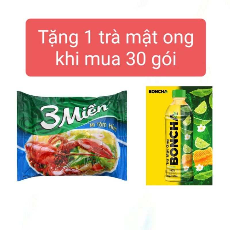 30 gói MÌ Ba miền Tôm Hùm ( 3 miền tôm hùm) tặng trà mật ong.