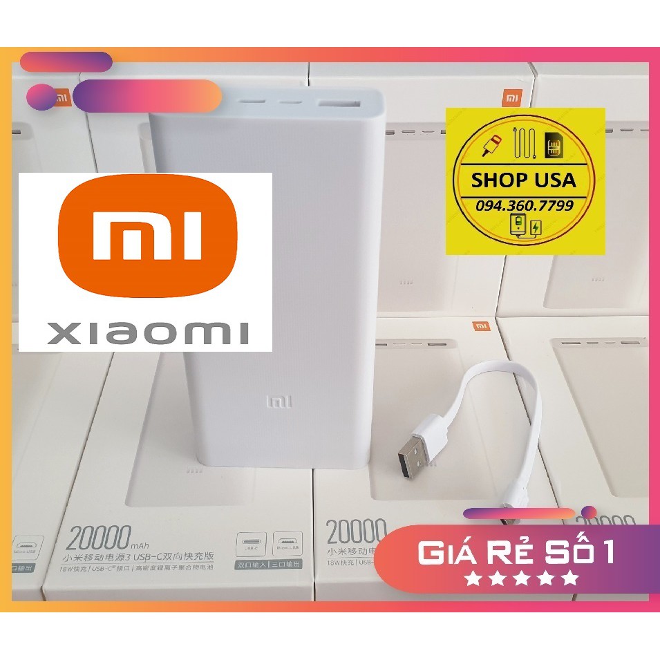 Pin Sạc Dự Phòng Xiaomi Gen 3 20000mAh 18W Sạc Nhanh Bảo Hành 12 Tháng 1 Đổi 1