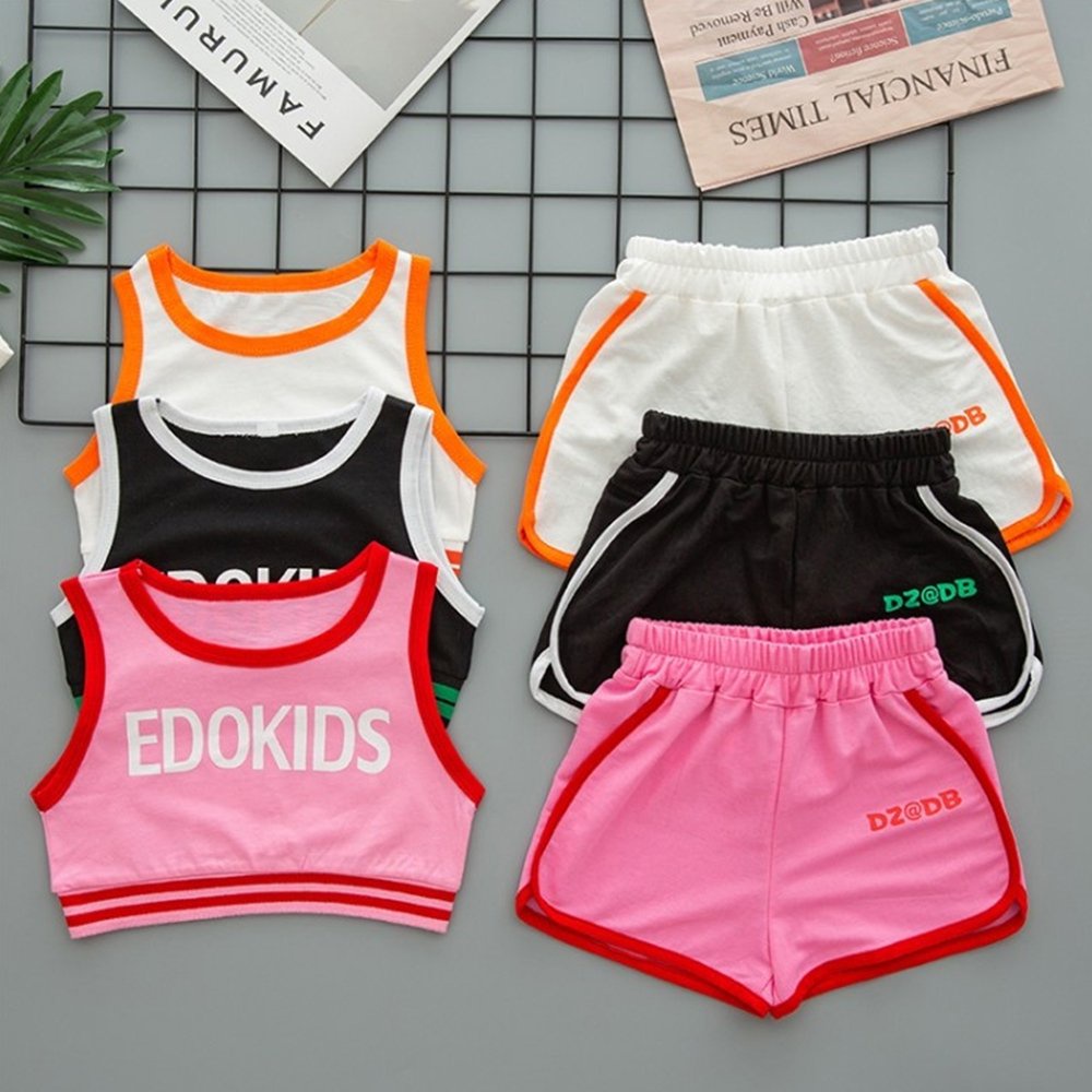 Bộ ba lỗ bé gái mặc hè thể dục size lớn đến 55kg - BỘ EDOKIDS
