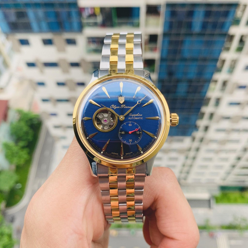 Đồng hồ nam dây kim loại Automatic Olym Pianus OP99141-77 OP99141-77AGSK xanh lam