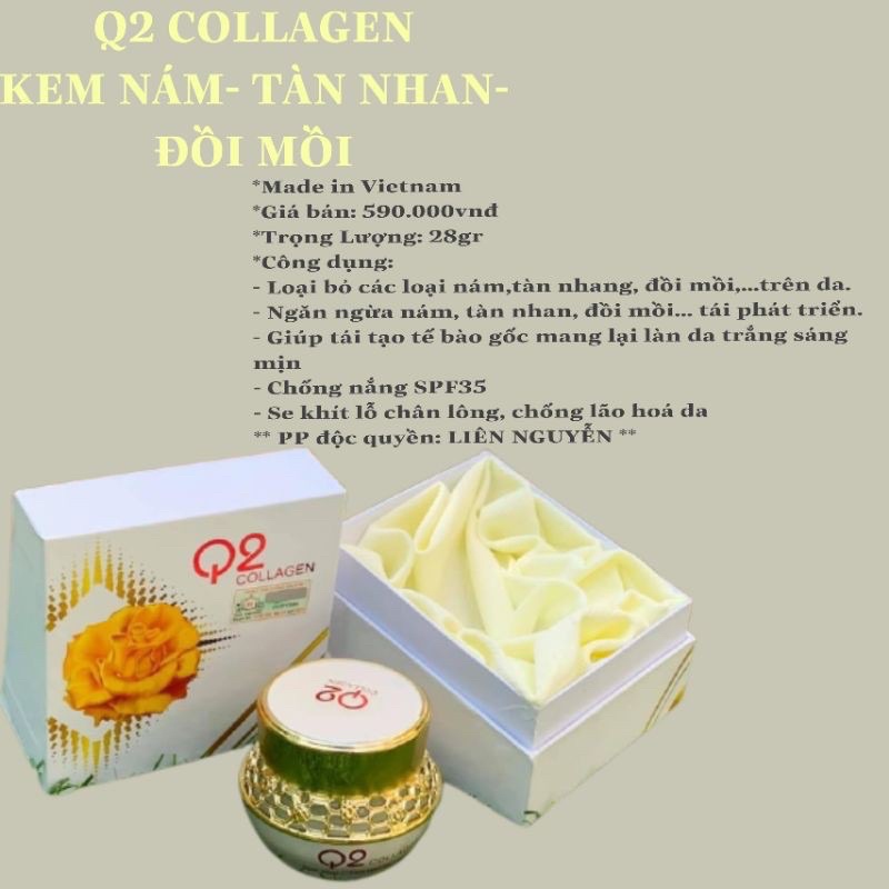 Kem dưỡng Q2 Collagen vàng ngừa nám, tàn nhang cao cấp - CO011