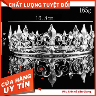 <TP>Vương miện hoàng từ dành cho nam tuyệt đẹp xi mạ trắng bóng