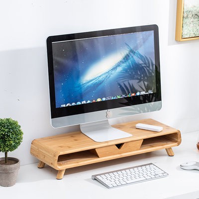 Bảo vệ cổ máy tính gỗ rắn Màn hình máy tính bảng tăng khung cơ sở bàn phím hộp lưu trữ văn phòng