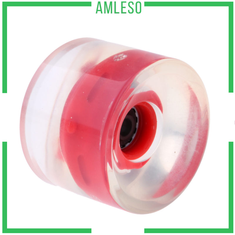 [AMLESO]4pcs Longboard Light Up Wheels Skateboard Cruiser Repair Rebuilding White