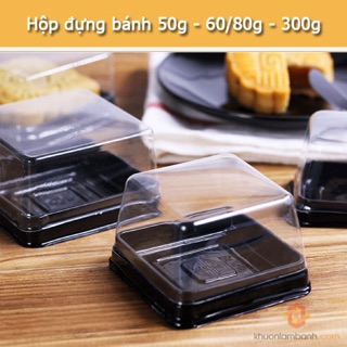 Set 10 hộp nhựa đế đen đựng bánh 60-80g