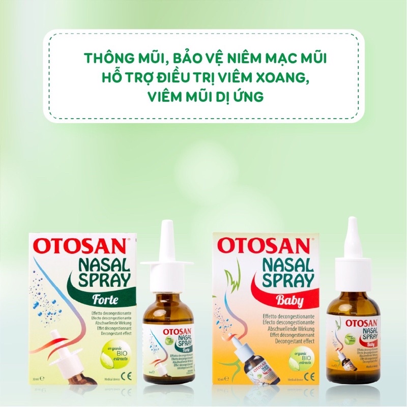 Xịt mũi OTOSAN Nasal Spray Baby - Thông mũi , Không khô mũi