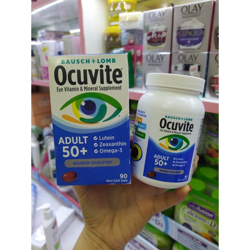Viên Uống Bổ Mắt Ocuvite Lutein của Mỹ dành cho người trên 50 tuổi và dưới 50 tuổi