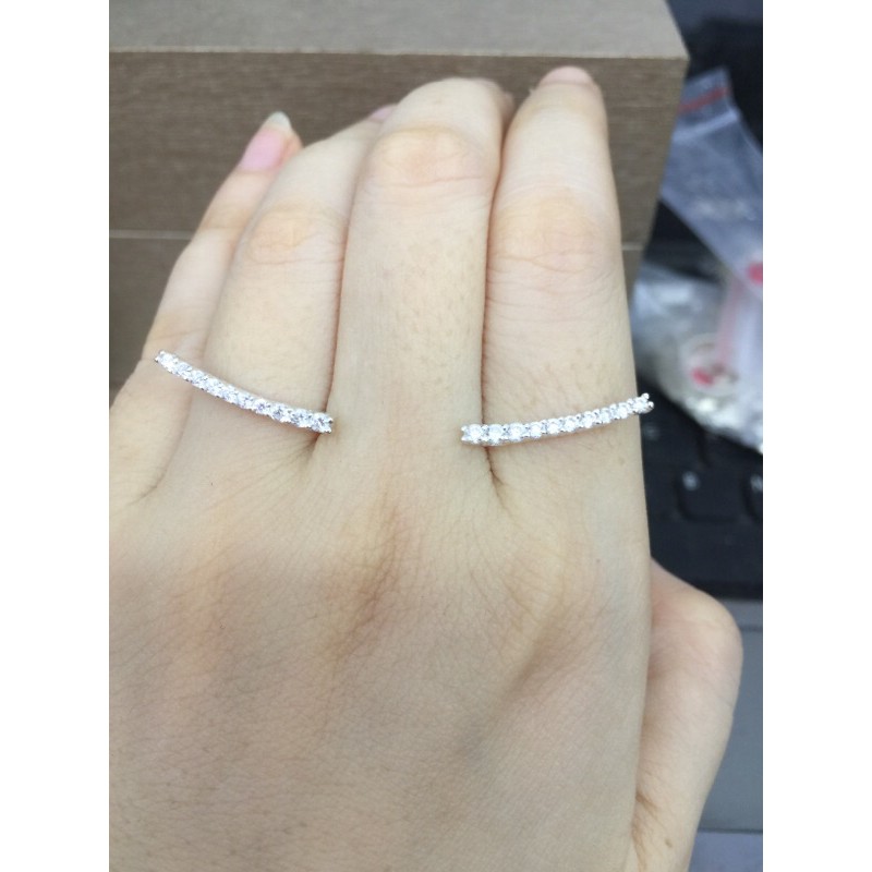 Khuyên tai dải đá siêu đáng yêu bạc chuẩn nét nmj đeo 2 kiểu