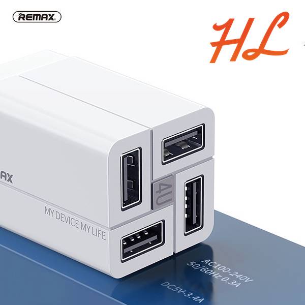 Củ Sạc Remax RP-U43 4 Cổng USB 3.4A Chất Lượng Cao - BH 1 năm - Hưng Long PC