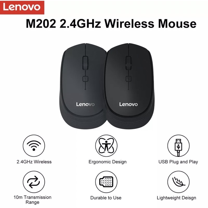 Chuột không dây Lenovo 2.4GHz M202 | Dvince Store