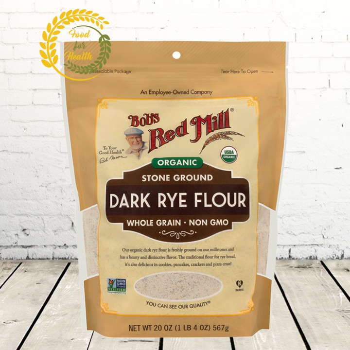 Bột mì đen hữu cơ Bobs Red Mill 567g, bột làm bánh mì đen - Food for Health
