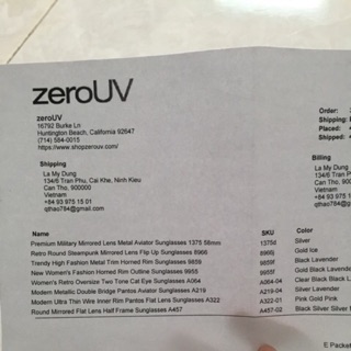 Trả ord Kính zerouv 1