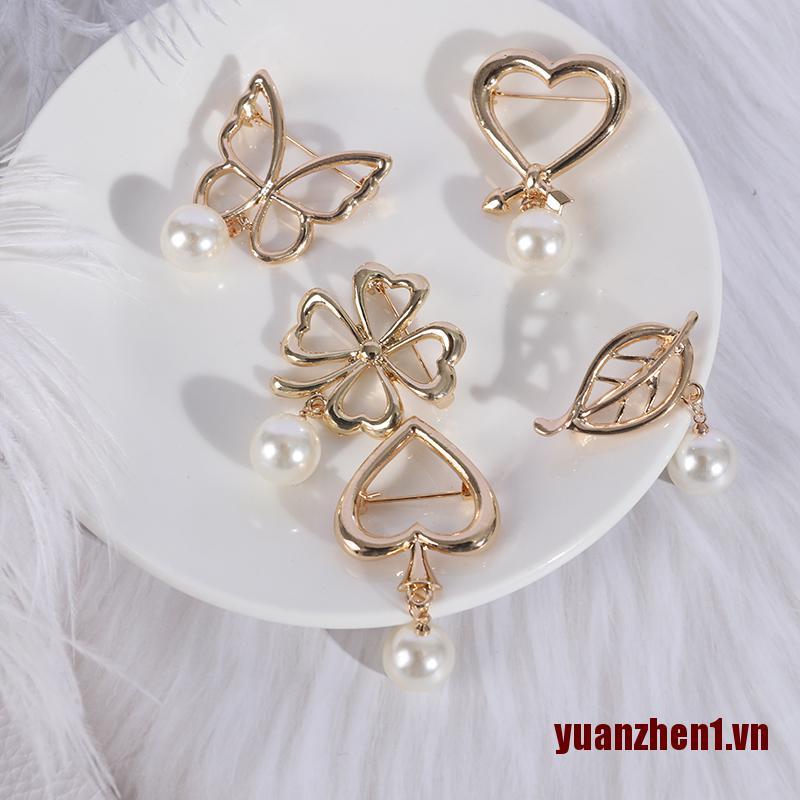 Ghim Cài Áo Đính Ngọc Trai Nhân Tạo Thời Trang