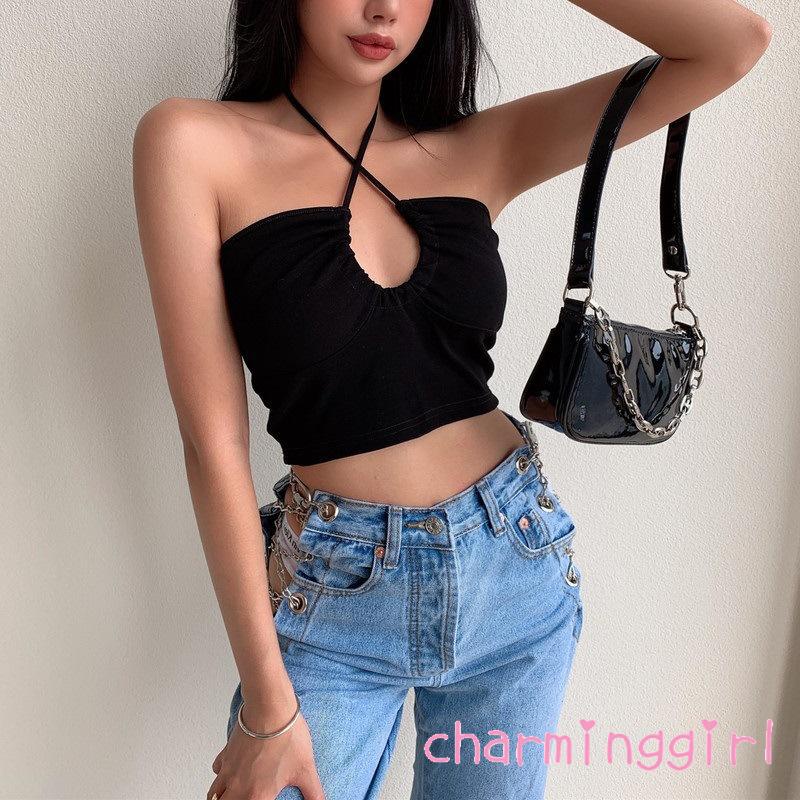 Áo croptop không tay màu sắc thời trang quyến rũ cho nữ | BigBuy360 - bigbuy360.vn