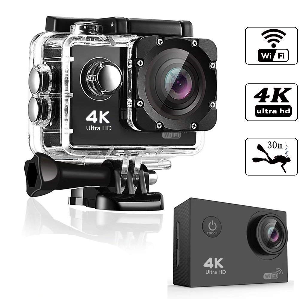 Camera hành động Ultra HD 4k 30fps Wifi 2.0 inch 170d Mũ bảo hiểm chống nước