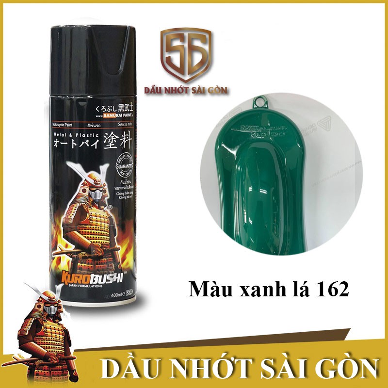 162 _ Sơn xit Samurai 162 màu xanh lá cây