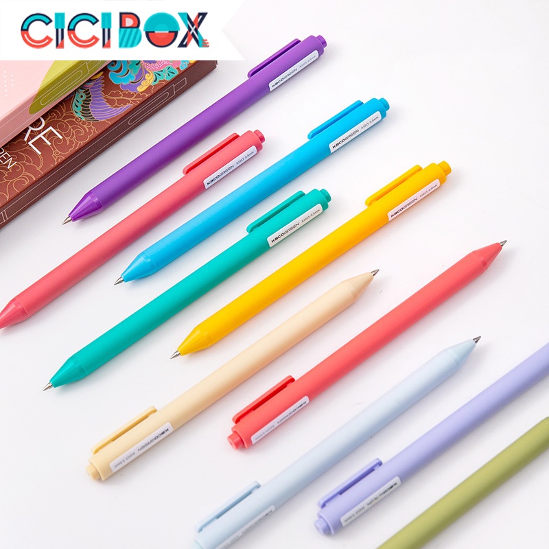 Hộp Bút Kaco Pure 5 Bút Gel Pen 5 Màu Cao Cấp, Bút bấm Kaco viết sổ tay siêu mịn CICIBOX