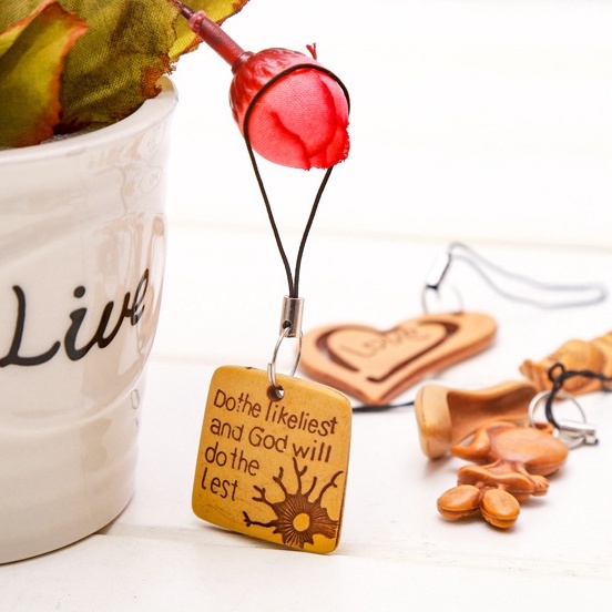 Móc Chìa Khóa Gỗ Vintage - Móc Khóa Bằng Gỗ Điêu Khắc Size 3,5-4cm DUASHOP.