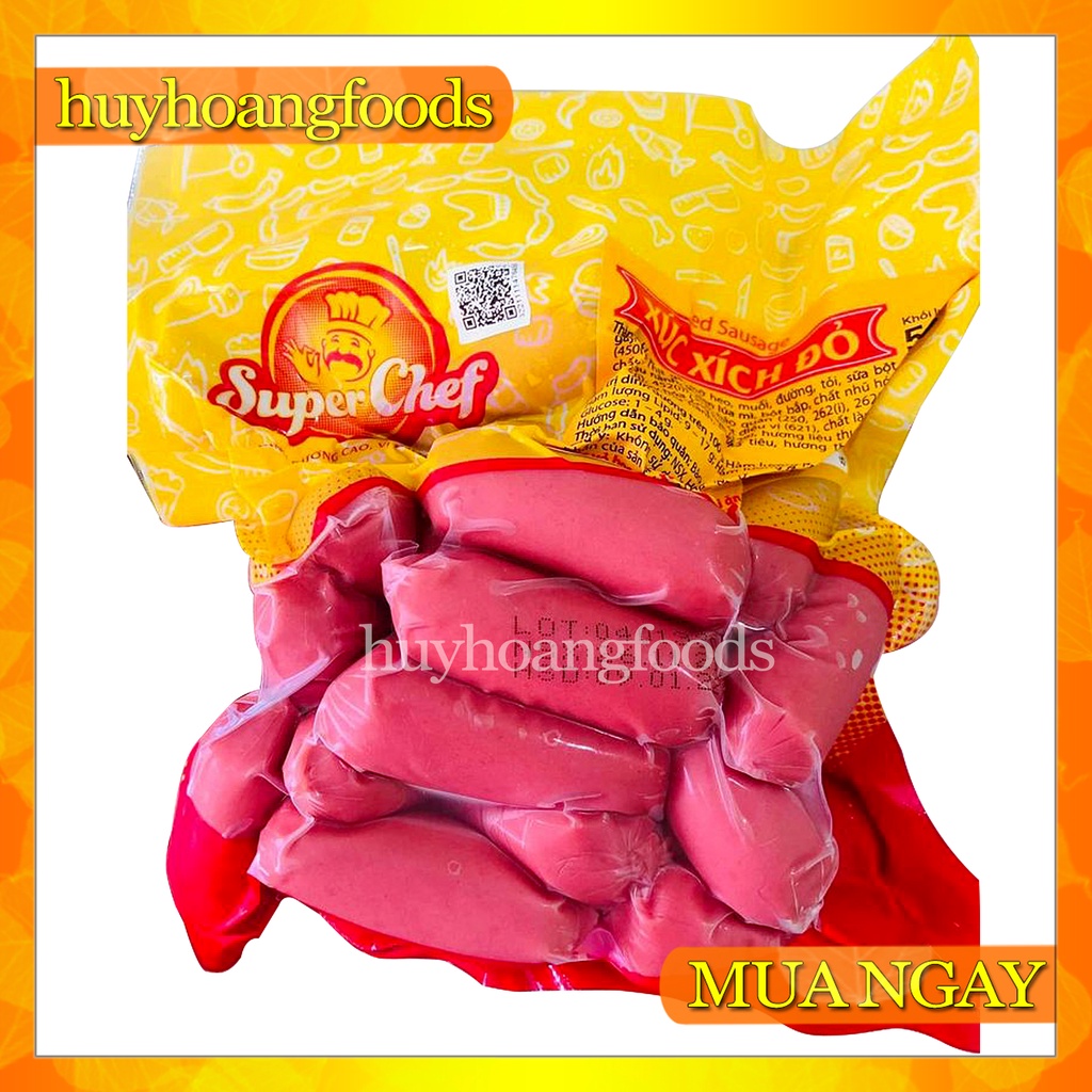Xúc Xích Đỏ Ngắn CP Superchef 3A Gói 500gr [Giao Hỏa Tốc Biên Hòa]