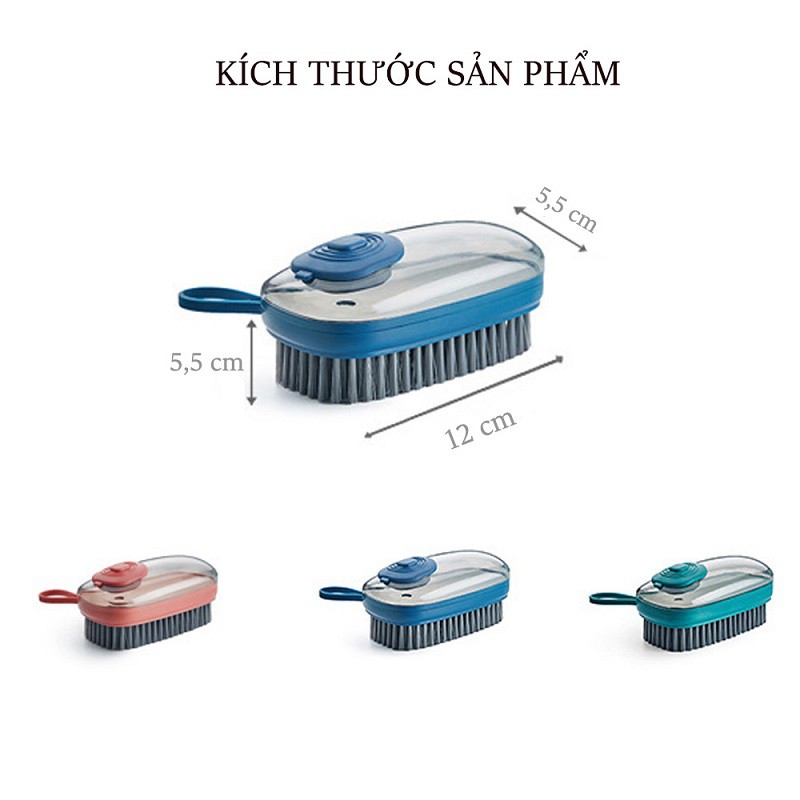 Bàn chải thông minh 3 trong 1 - có hộc chứa xà phòng, 3 loại thay thế để giặt đồ, giặt giày